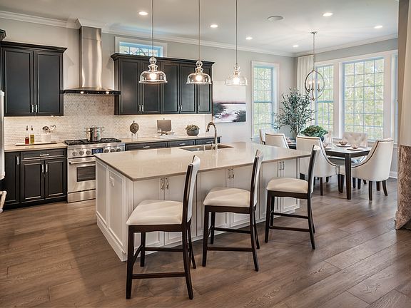 Kitchen with center island and breakfast nook