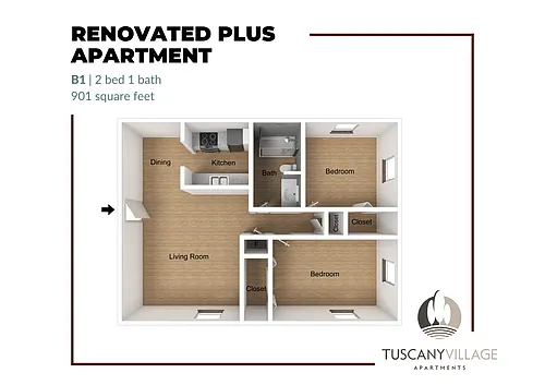 Floor plan B1 Renovated Plus