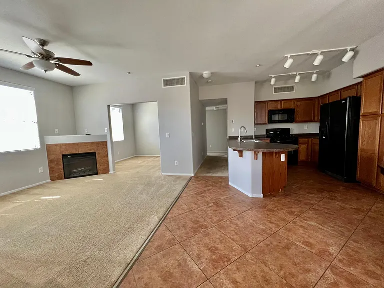 open style living room, dining room and kitchen