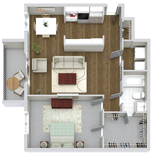 Floor plan 1 Bedroom 1 Bath
