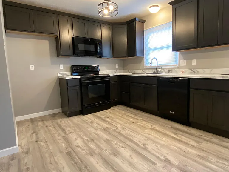 New Kitchen cabinets , light fixtures, and countertops