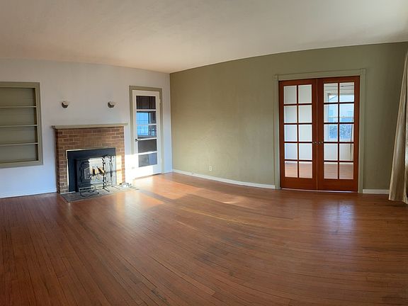 living room with french door to office
