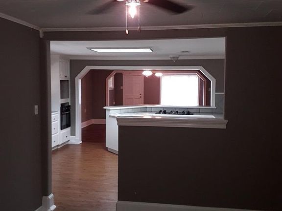 View of the living room/dining room/kitchen from the office.