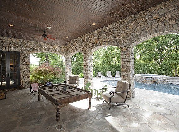Generous outdoor living wired for tv and speakers