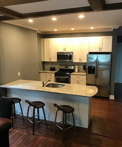custom kitchen with granite countertops