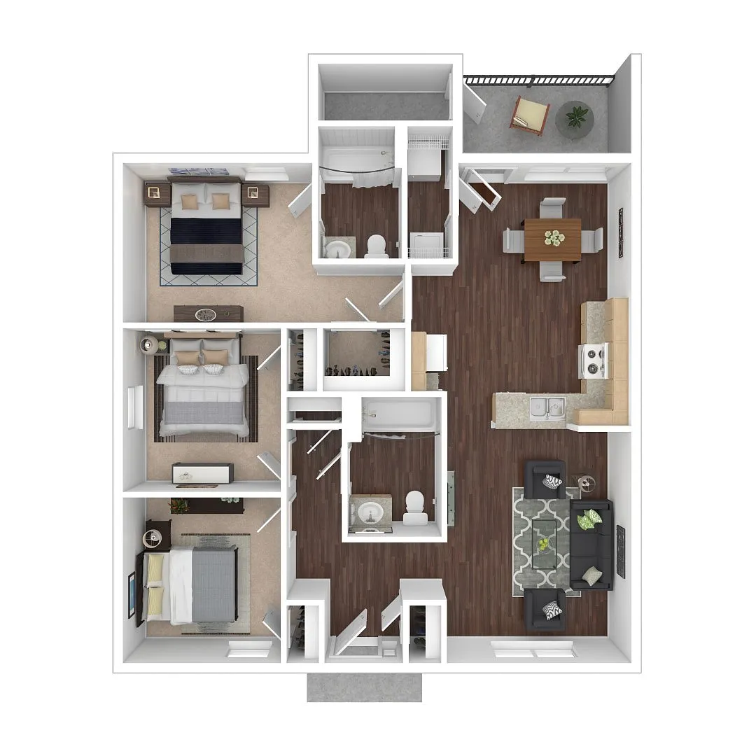Floor plan 3 Bed 2 Bath