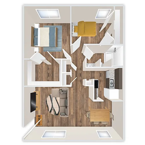 Floor plan 2 Bed/1 Bath