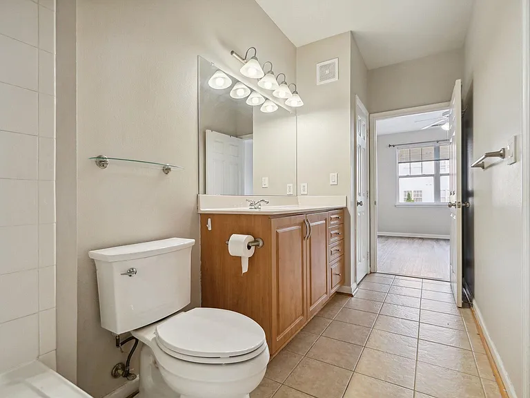 Bathroom Entrance from Living Room & Bedroom