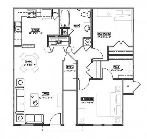Floor plan 2 Bedroom Tax Credit
