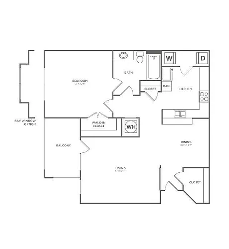 Floor plan Ascot (759 SF)
