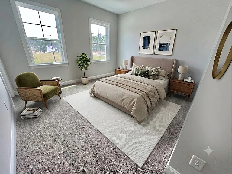 Bedroom 2 w/Walk-In-Closet-Upstairs-Virtually Staged-Design 1