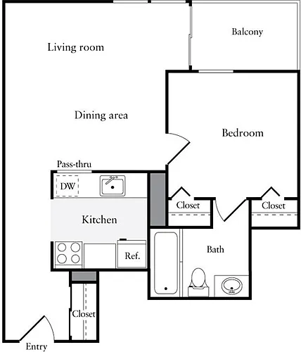 Floor plan 1 Bedroom H