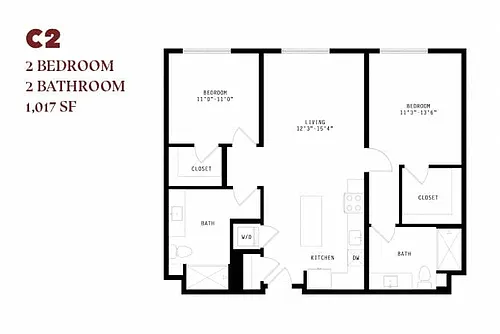 Floor plan Orlo Two Bedroom C2