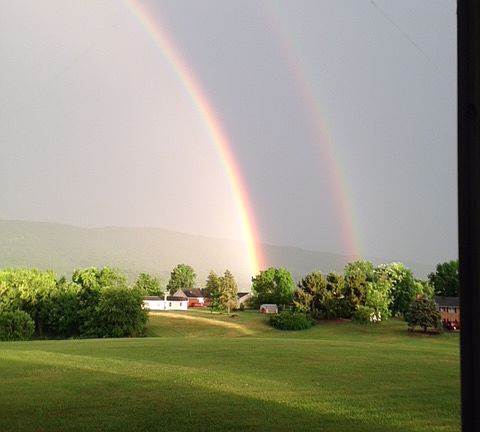 Rainbows over the mountain