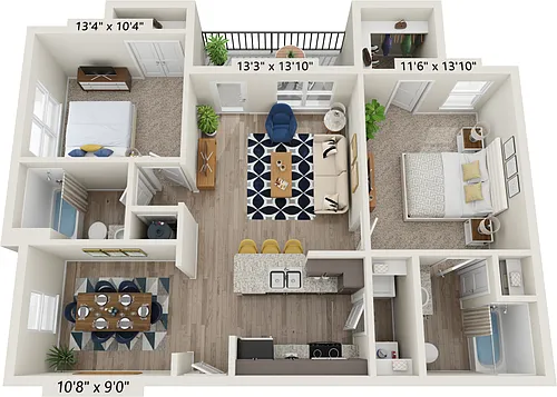 Floor plan 2BR-D