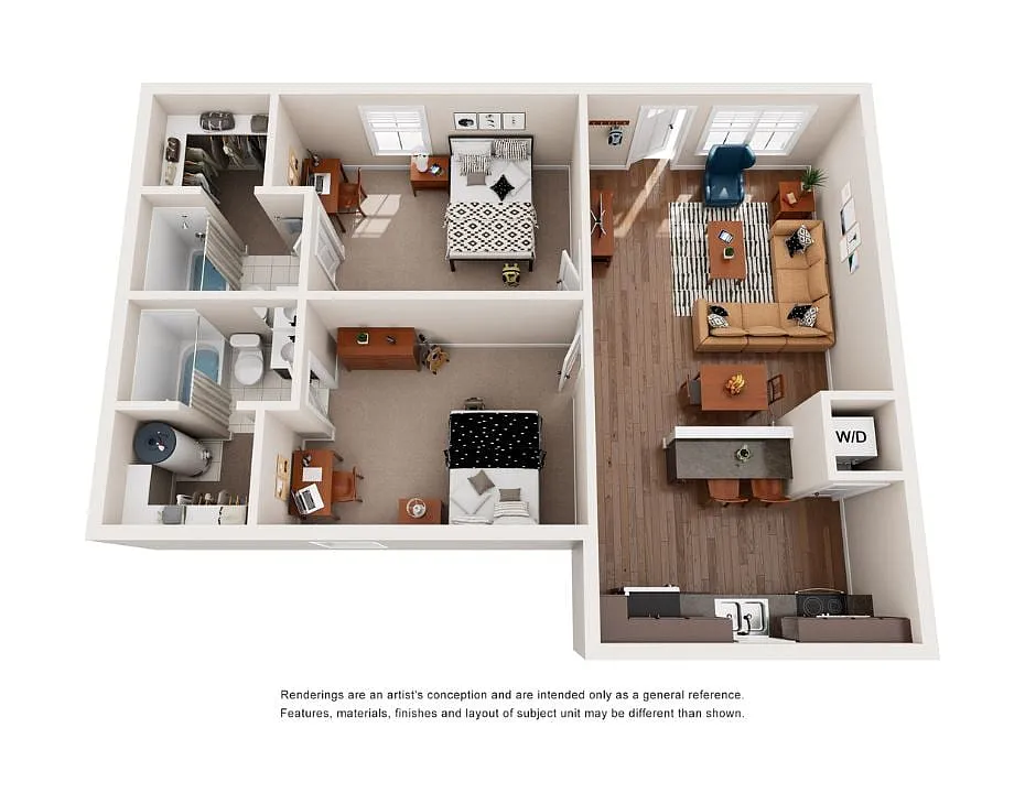 Floor plan Two Bedroom Lodge