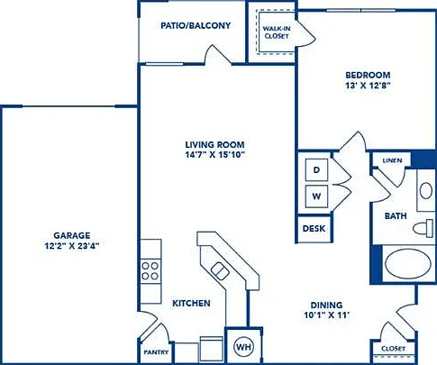 1 Bedroom | 1 Bath | 890 SF | Attached Garage 1 Bedroom | 1 Bath | 890 SF | Attached Garage