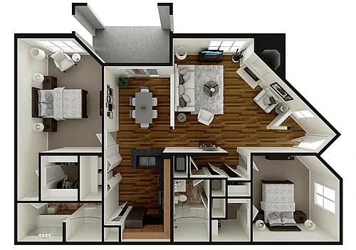 Floor plan Two Bedroom Classic
