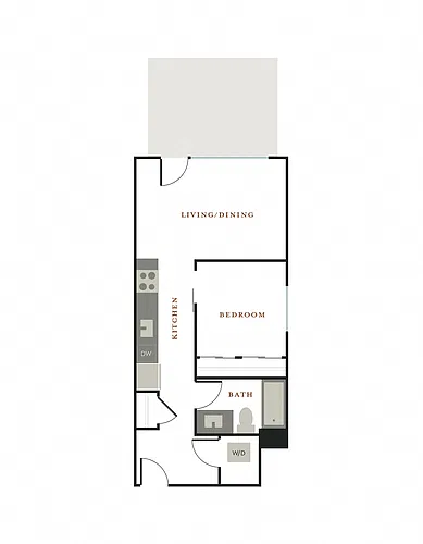 Floor plan Open One Bedroom G
