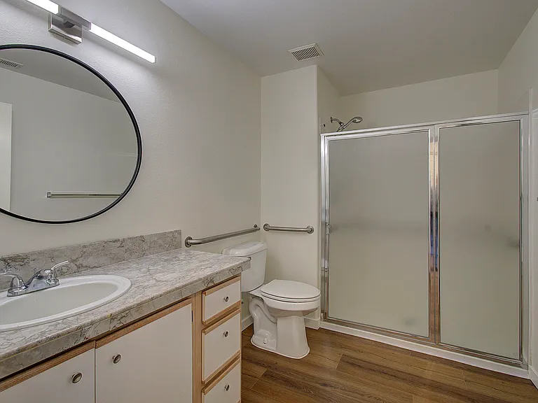 Hall bath with walk in shower