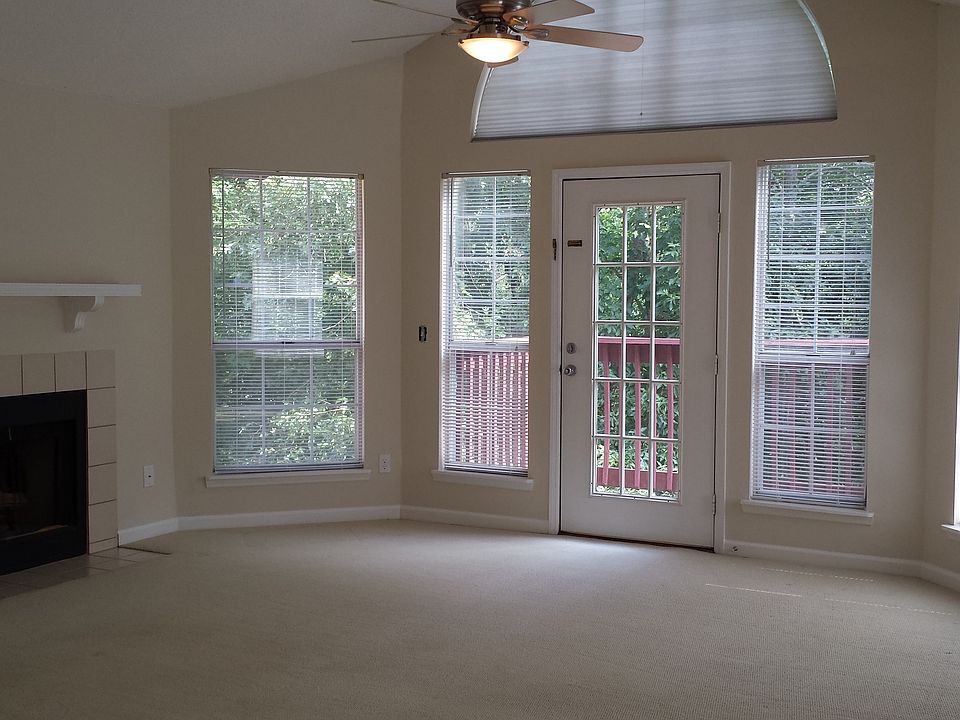 Living room with vaulted ceilings
