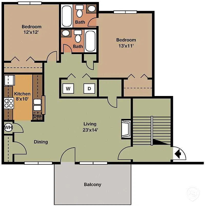 Floor plan 2 Bed 2 Bath