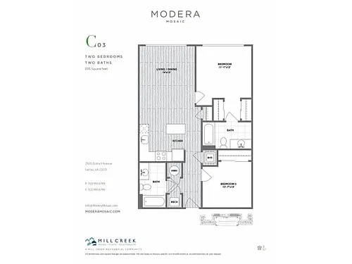 Floor plan C03 - Jr Two Bedroom Two Bath