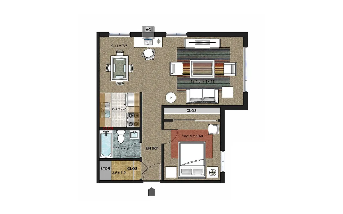 Floor plan One Bedroom D