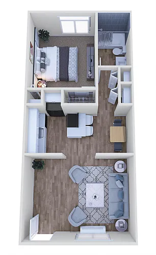Floor plan 1 Bed 1 Bath - A