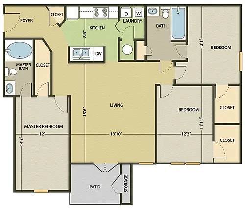 Floor plan 3BR 80%- Partial Reno