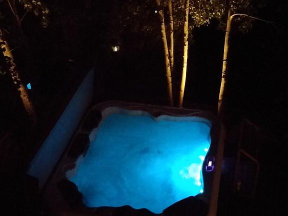 View from the upstairs Master Suite of the Bullfrog Spa, sur