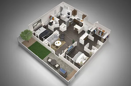 Floor plan 2 Bedroom, 2 Bathroom