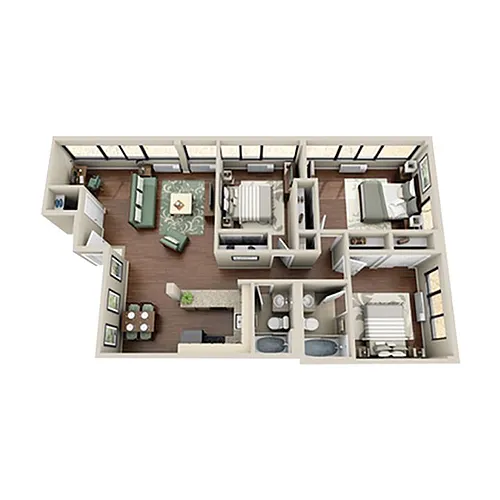 Floor plan Rent a room in a 3 Bedroom Unit