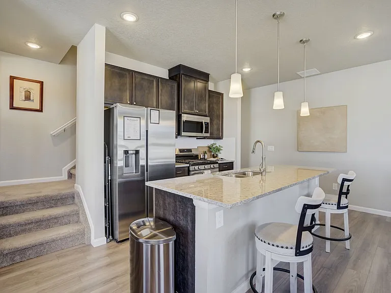 Additional seating at the kitchen island.
