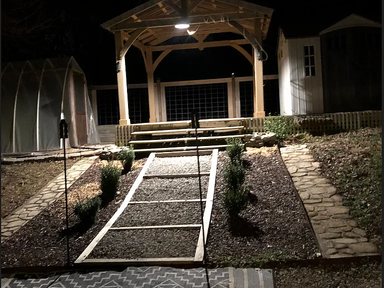 Backyard view at night
