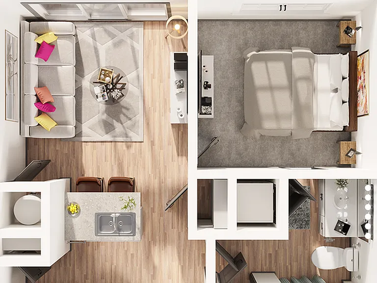 The Roosevelt Arlington Commons- A1A Floorplan The Roosevelt Arlington Commons- A1A Floorplan