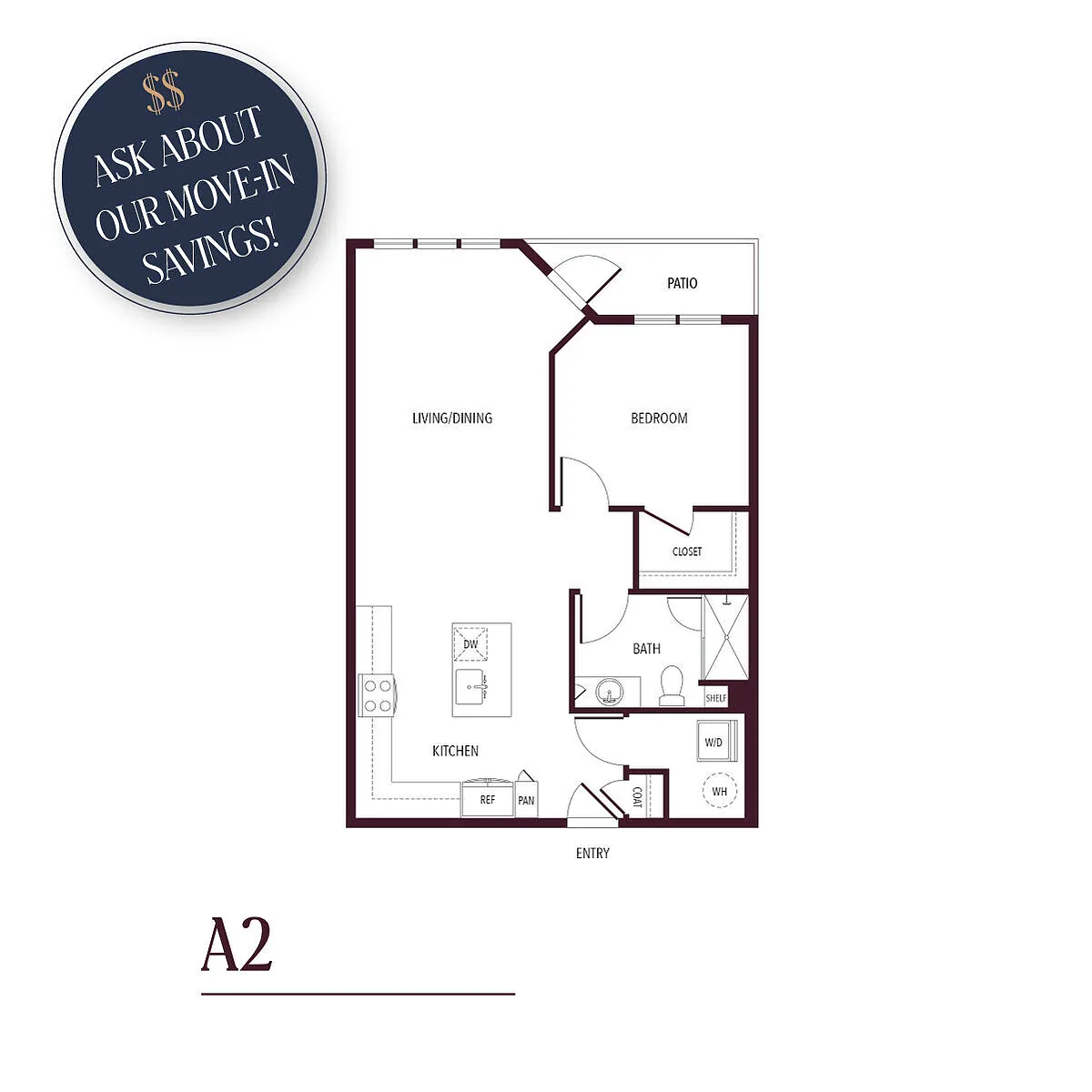 Floor plan A2 - ASK ABOUT OUR MOVE-IN SPECIALS!!