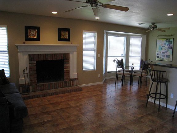 Family room with fireplace