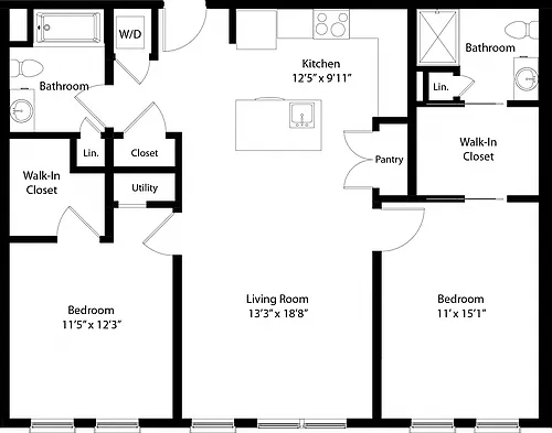 Floor plan Two Bedroom