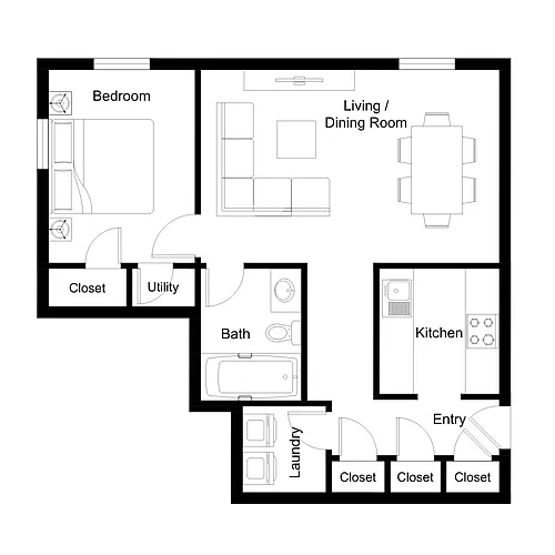 Floor plan A1 (50% AMI)