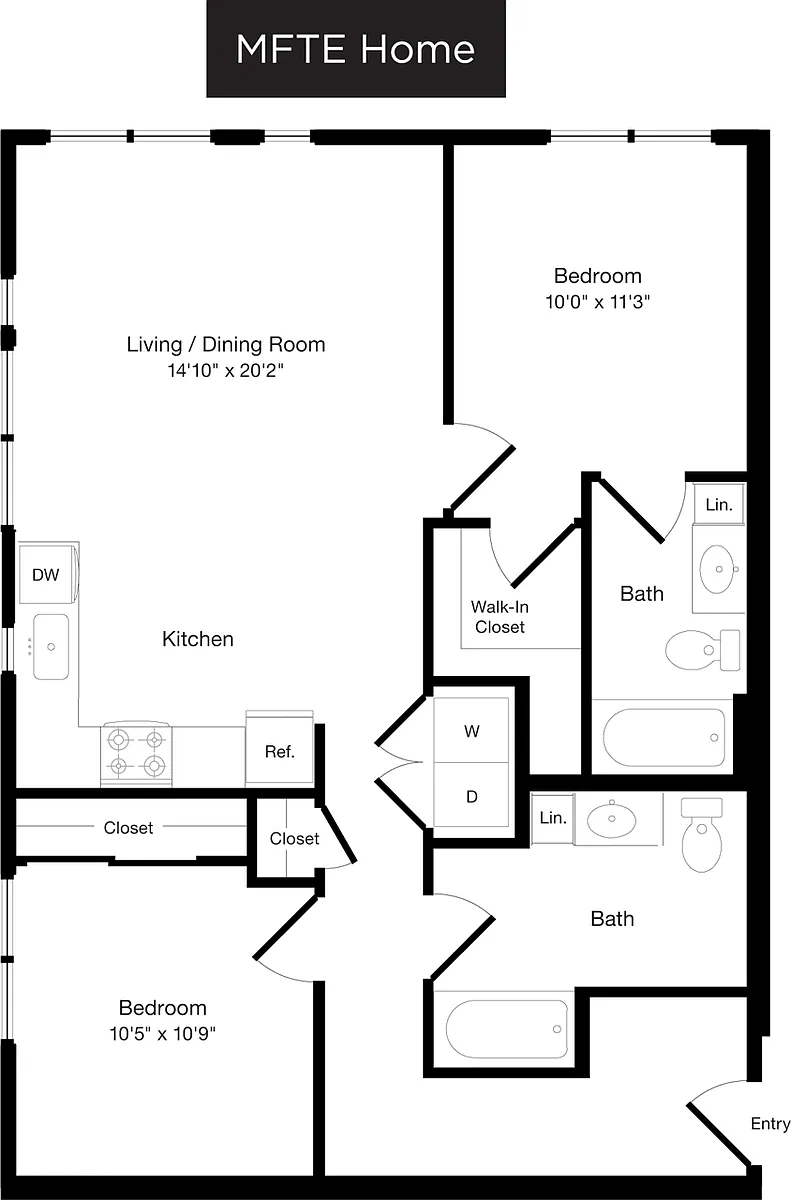 Floor plan B3 - East Floor 2 - Income Restricted