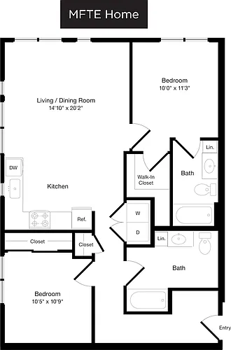 Floor plan B3 - East Floor 2 - Income Restricted