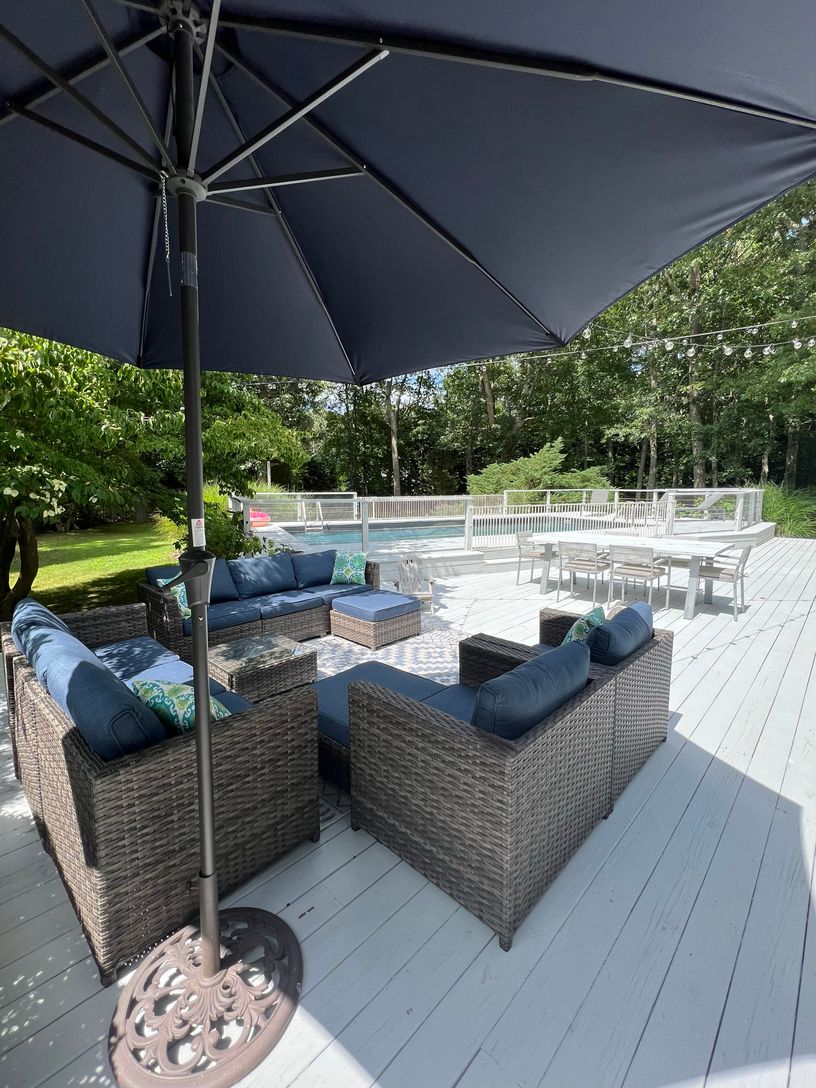 Large Deck attached to house.