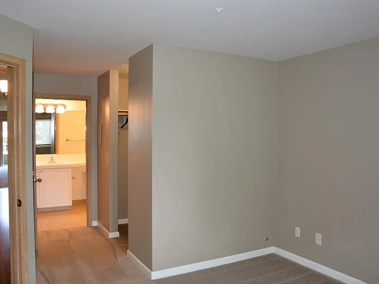 View from bedroom into bathroom