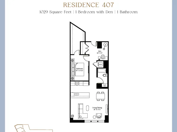 Residence 407 Plan, 850 Lake Shore Drive Condominium Residences