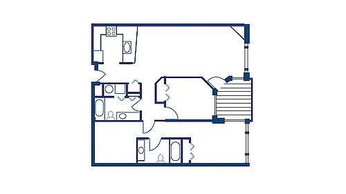 Floor plan 2 Bedroom 2 Bath