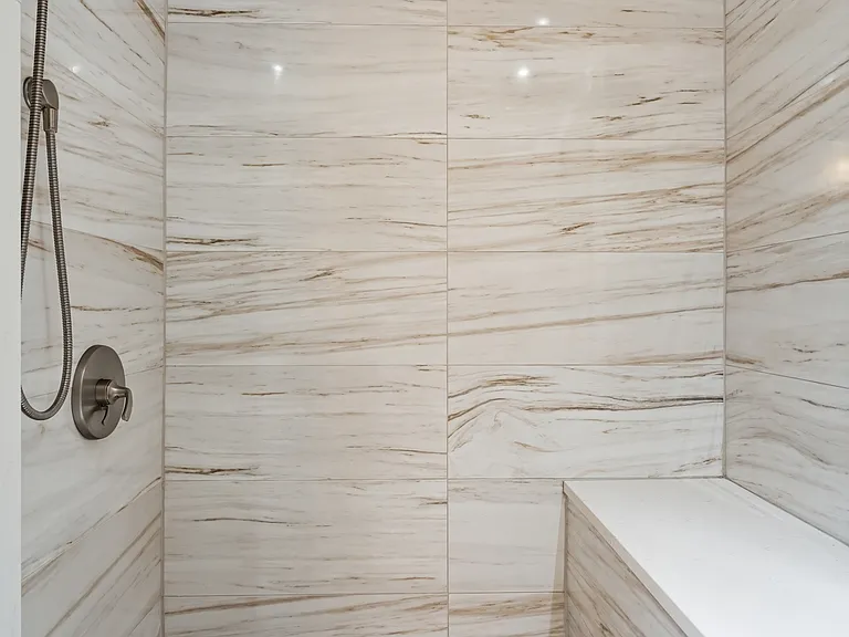 Second bath shower with bench