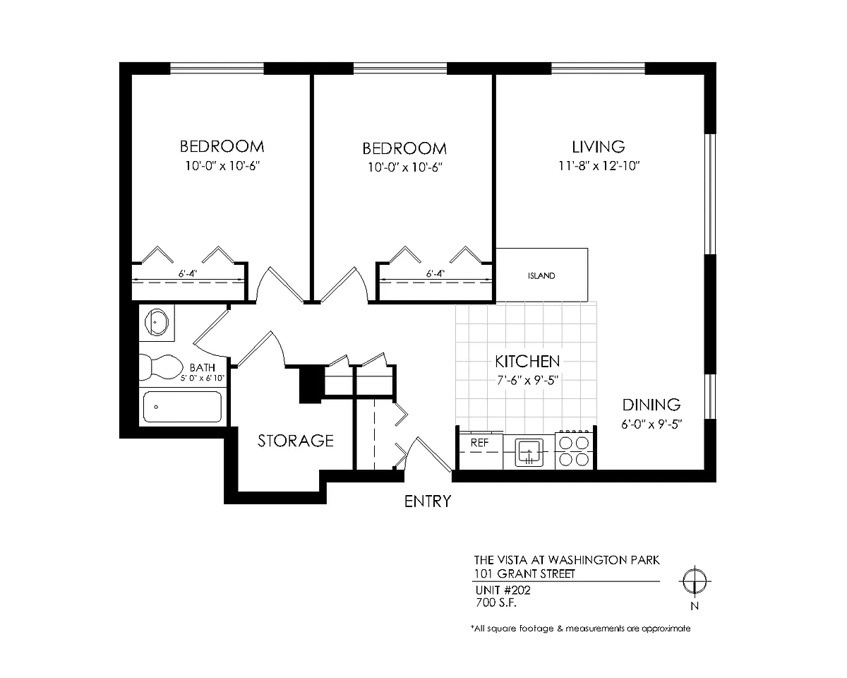 Floor plan Two Bedroom One Bathroom