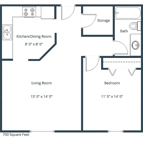 Floor plan One Bedroom 11A