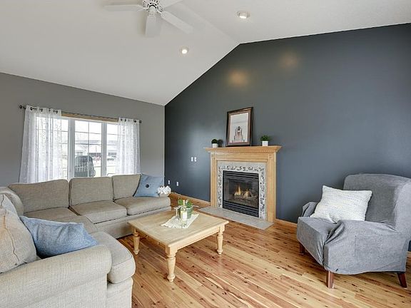 Beautiful hardwood flooring in this room with fresh paint.